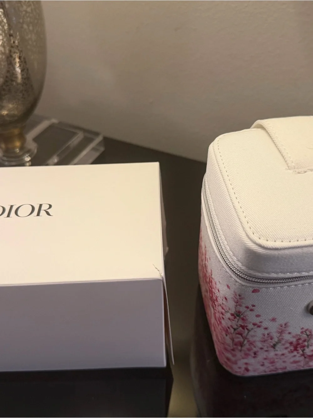 Made for Dior White Floral Pink Cosmetic Vanity Case NIB GWP